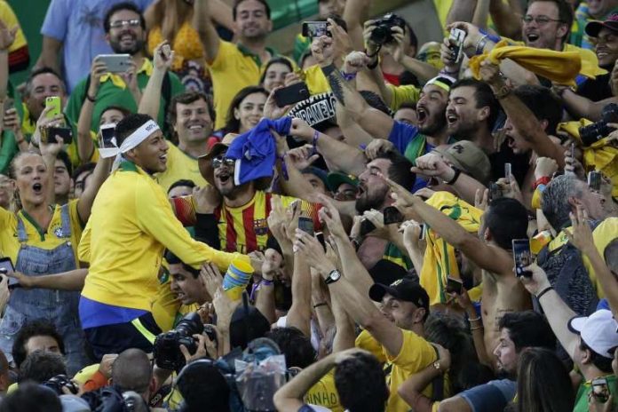 Fans Celebrate After Neymar Scored Game-Winning Goal For Brazil [In ...