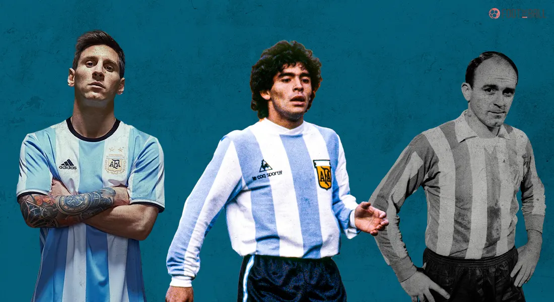 Argentina Soccer Legends Messi Maradona Kempes Algodón Modal Estampada —  Latinafy