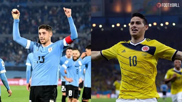 colombia national football team vs uruguay national football team timeline